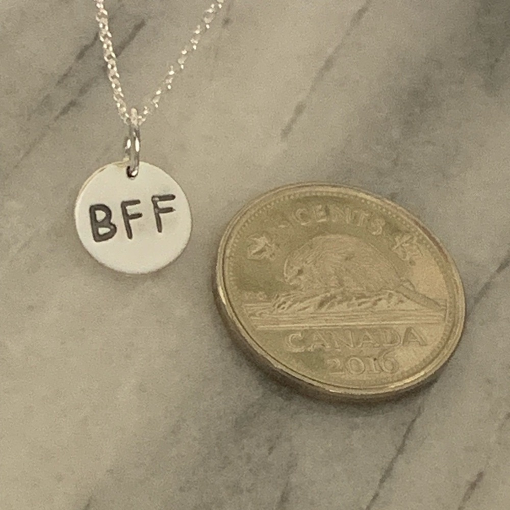 Sterling Silver .925 'BFF' Pendant Necklace 16” - Picture 2 of 4